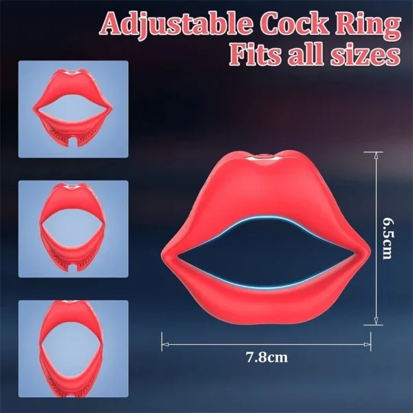 Vibrating Cock Penis Ring Sex Toy Male Tongue Design - Image 5